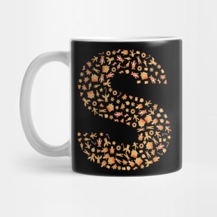 Letter S Initial Christmas Decorations Gingerbread Mug